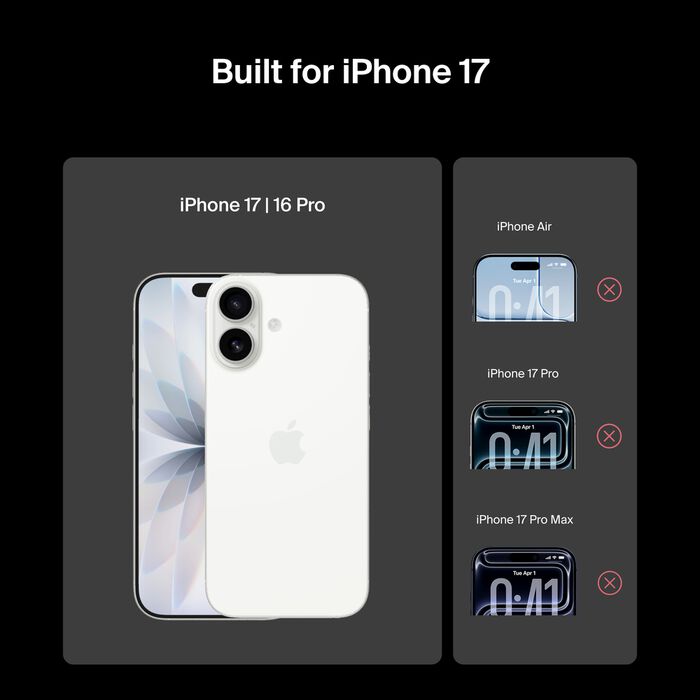 Belkin ScreenForce UltraGlass 2 Screen Protector for iPhone 17/ 16Pro - Clear