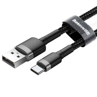 Thumbnail for Baseus USB-A to USB-C Cafule Tough Cable 50cm - Gray