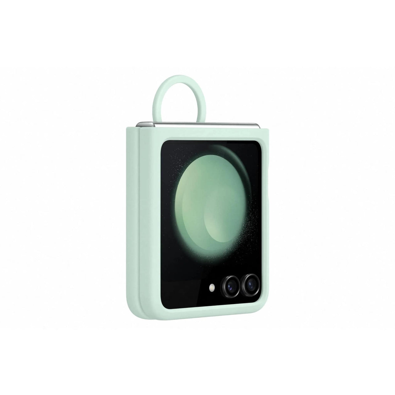 Samsung Silicone Case with Ring for Galaxy Z Flip5 - Ocean Green