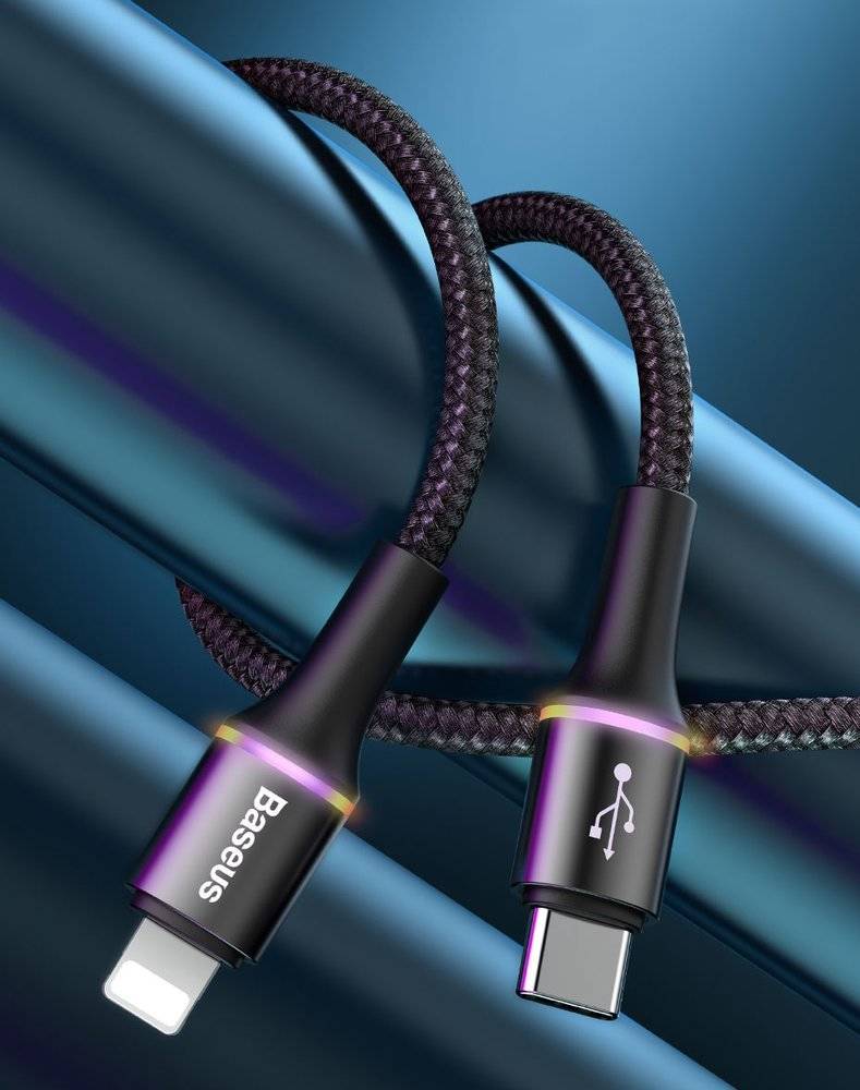 Baseus Halo USB-C to Lightning 20W  Cable Cord 1M - Black