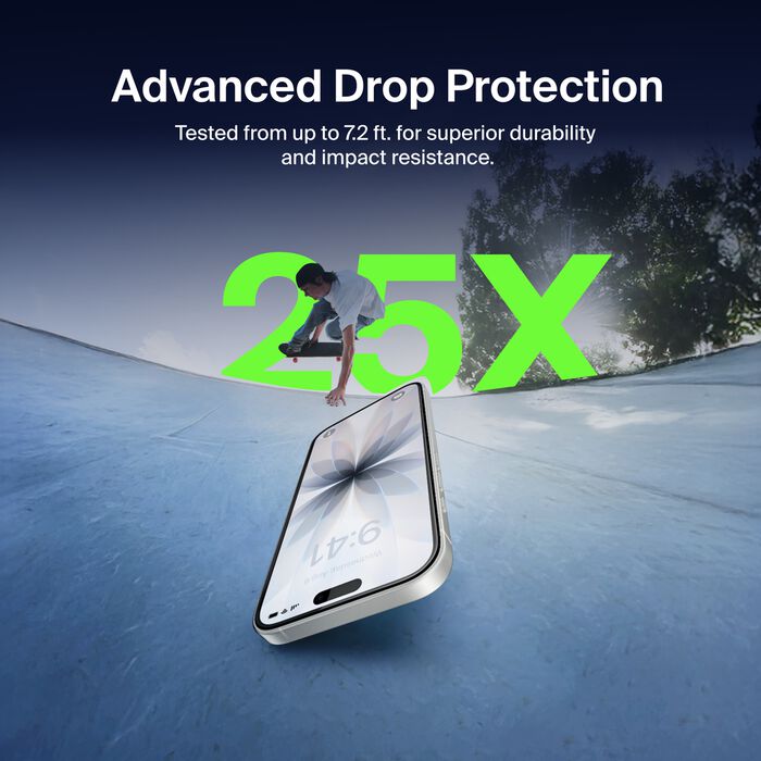 Belkin ScreenForce UltraGlass 2 Screen Protector for iPhone 17/ 16Pro - Clear