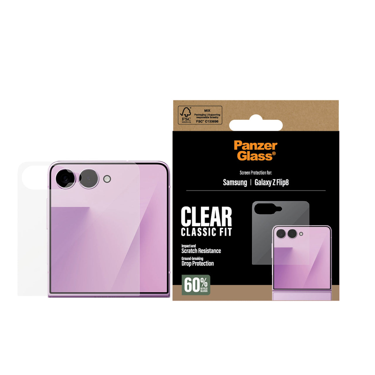 PanzerGlass Screen Protector for Samsung Galaxy Z Flip8 - Clear