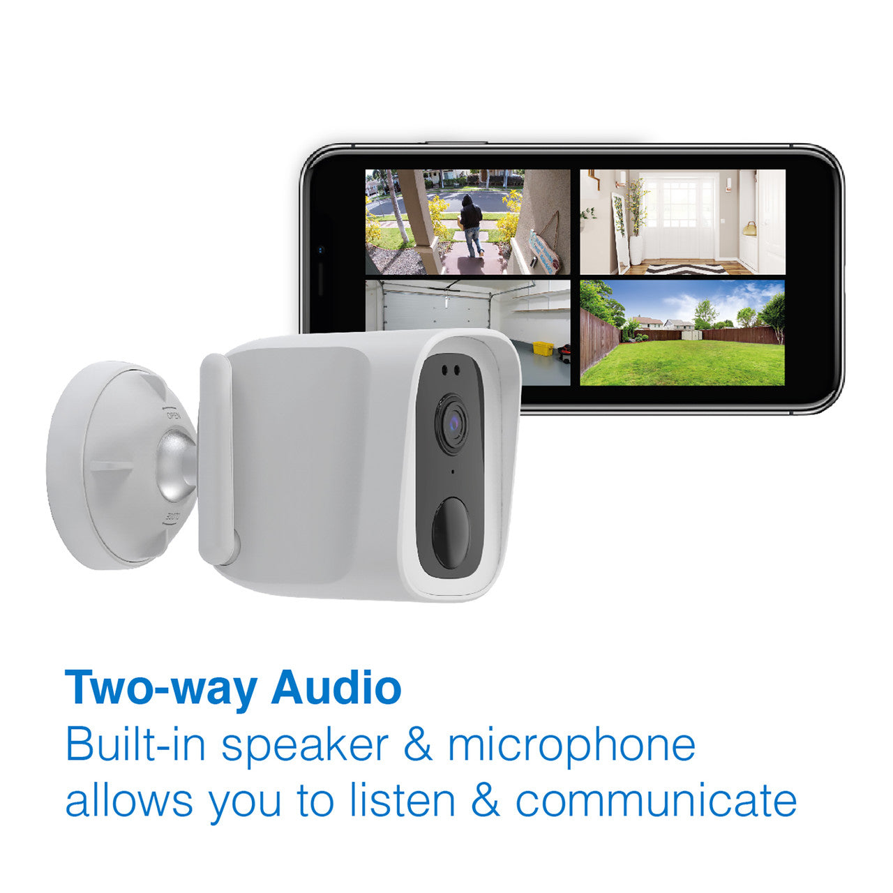 Laser Full HD Wireless Security Camera - IP65, 1080P, Two-Way Audio