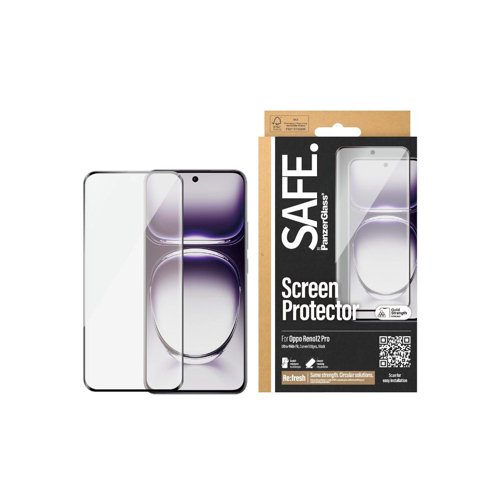 PanzerGlass UWF Screen Protector for OPPO Reno12 Pro- Black
