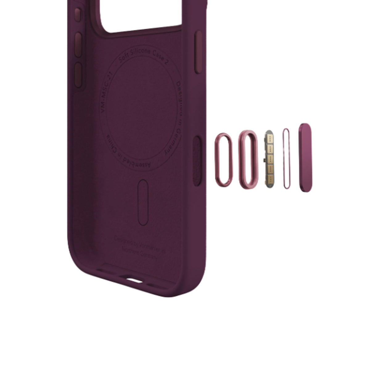 Vonmahlen Soft Silicone Case 2 for iPhone 18 Pro - Burgundy