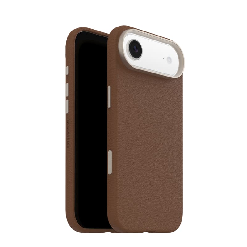 OtterBox Symmetry MagSafe Cactus Leather Case with Camera Control for iPhone Air - Desert Saddle Brown
