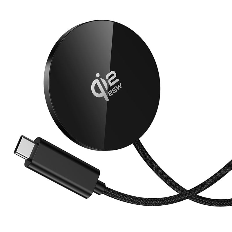 Hoco CW63 Pro Qi2.2 25W Magnetic Wireless Fast Charger (MagSafe Compatible) - Black