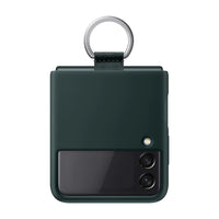 Thumbnail for Samsung Silicone Cover With Ring for Galaxy Flip 3 - Dark Green