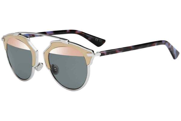 Dior Rose gold/ Grey Round Ladies Sunglasses DIORSOREAL/L P7R/ZJ 48