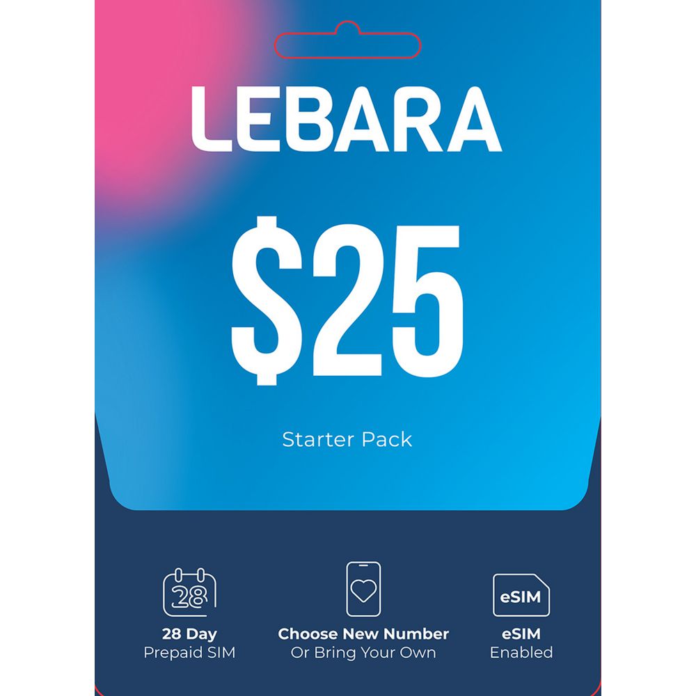 Lebara $25 Starter Pack PrePaid SIM Card
