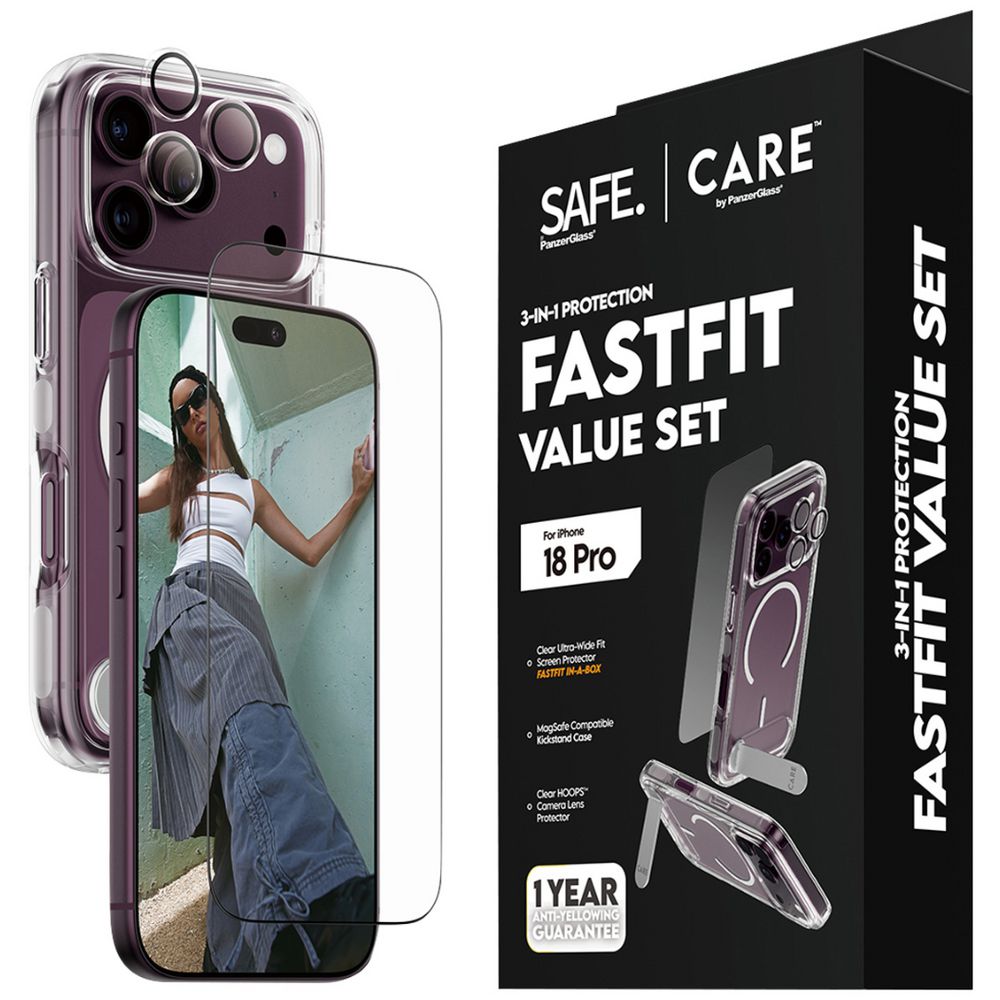 PanzerGlass 3-in-1 Protection Bundle for iPhone 18 Pro - Clear
