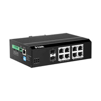 D-Link 10-Port Gigabit Industrial Smart Managed PoE+ Switch with 8 PoE Ports - Black