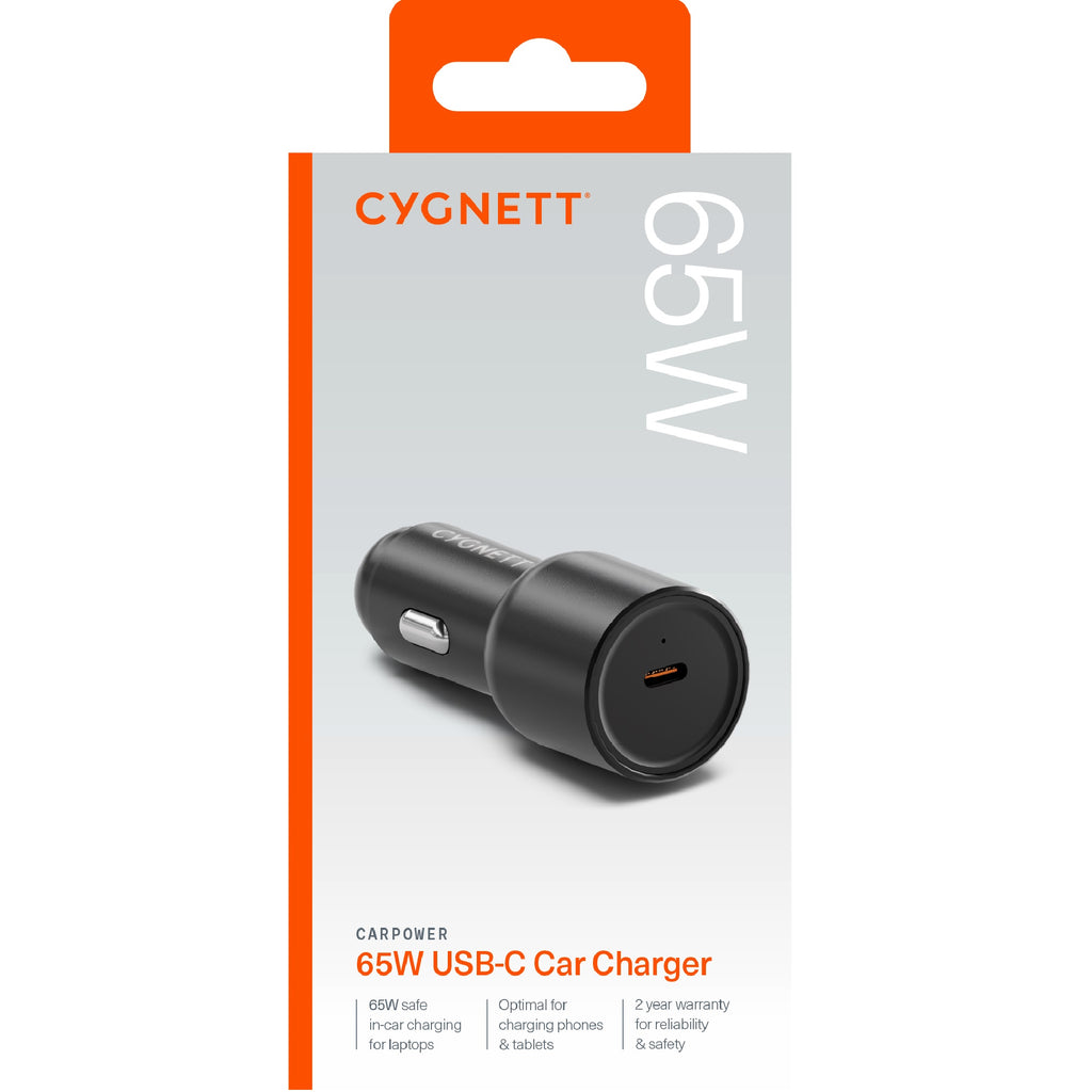 Cygnett CarPower 65W USB-C PD Premium Laptop Car Charger