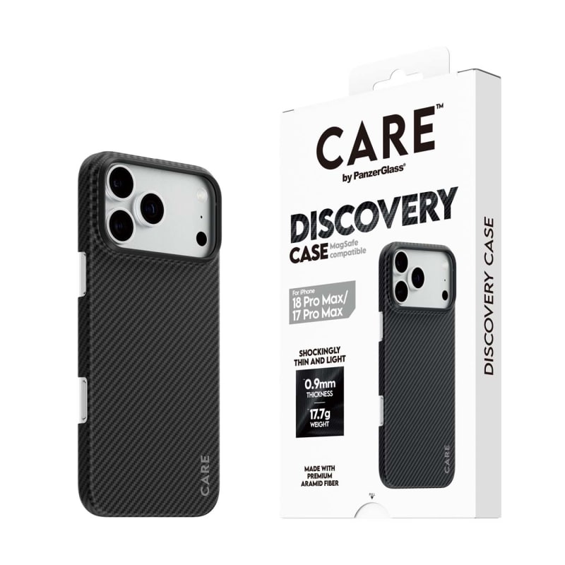 CARE by PanzerGlass Discovery ARAMID Fibre MagSafe Case for iPhone 18 Pro Max, 17 Pro Max - Black
