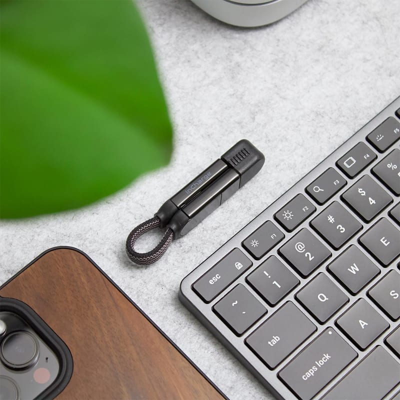 Rolling Square inCharge X 100W 6 in 1 Keyring Cable - Lava Black