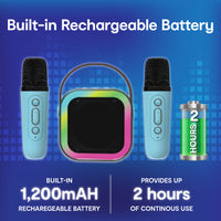 Thumbnail for Laser Mini Karaoke Speaker 2 Wireless Mics- Blue