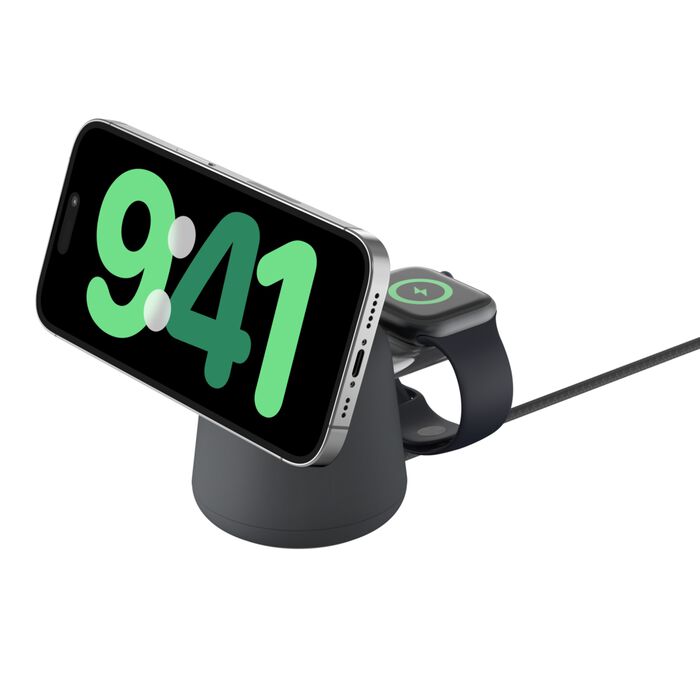 Belkin BoostCharge Pro 2-in-1 Wireless Qi2 Charging Dock + 30W USB-C PSU + USB-C Cable (1.5M) - Black