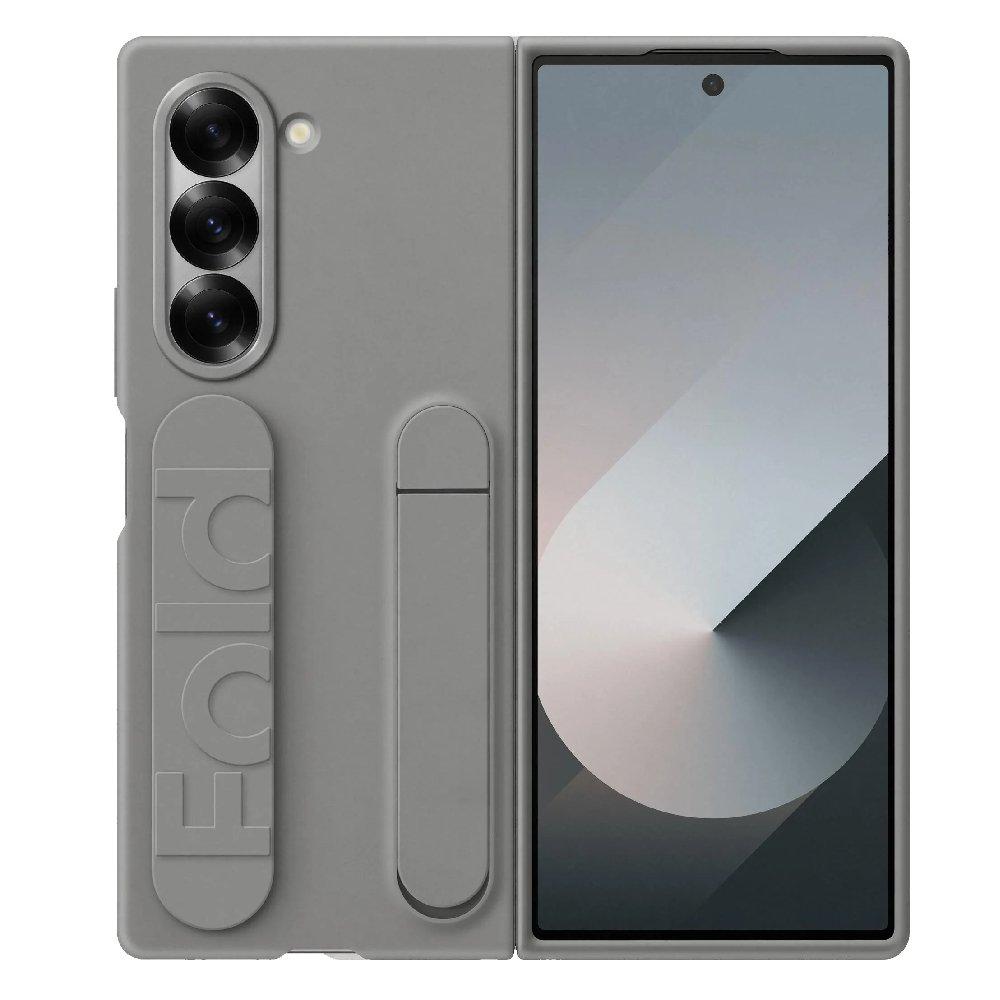 Samsung Silicone Case with Stand and Grip for Galaxy Z Fold6 - Grey