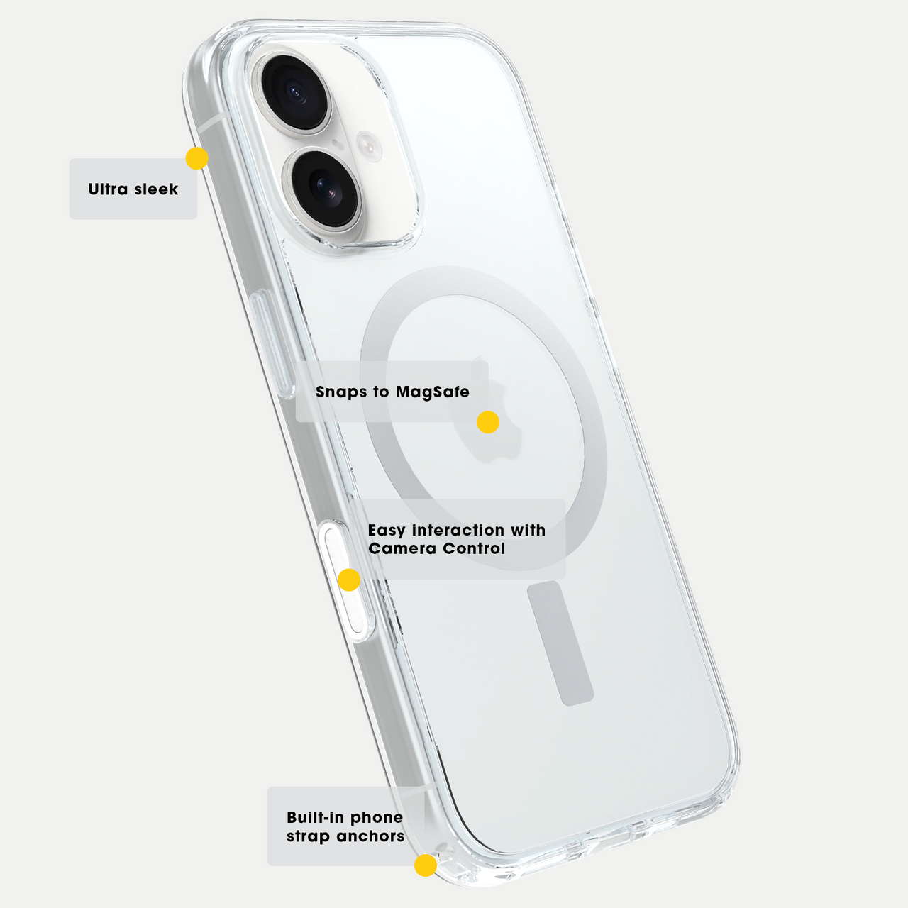 OtterBox Symmetry MagSafe Case With Camera Button For iPhone 16 Pro - Clear