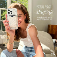 Thumbnail for Case-Mate Floral Gems MagSafe Case For iPhone 15 Pro Max - Gold