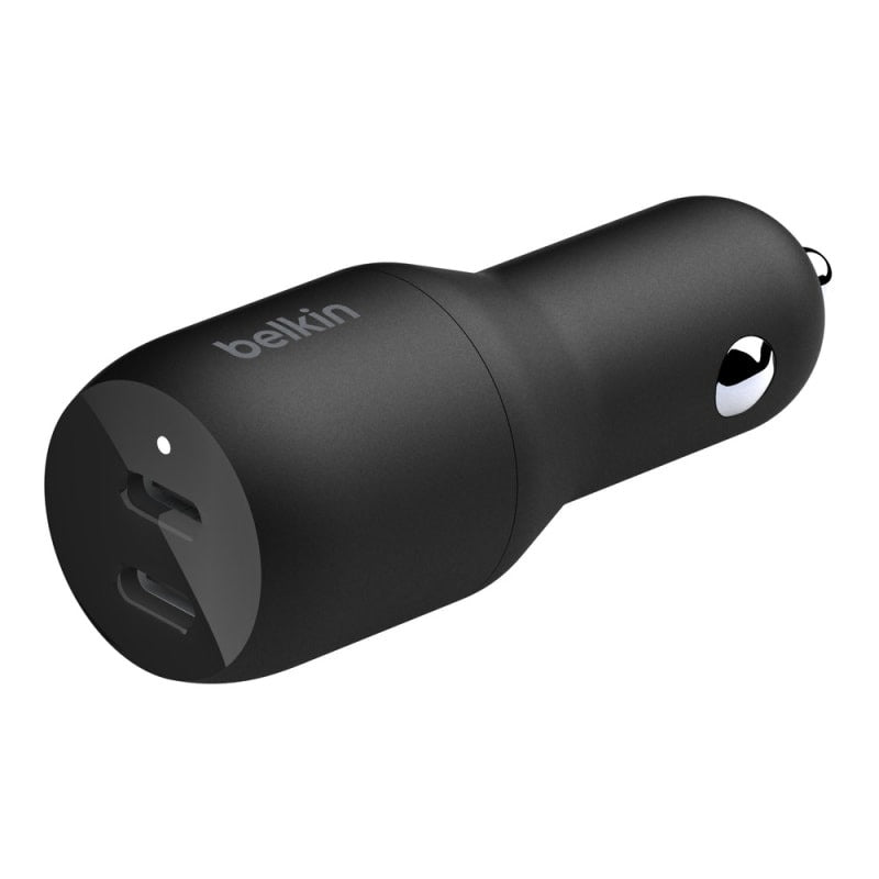 "Belkin BoostCharge 36W Car Charger with Dual USB-C Outputs- Black "