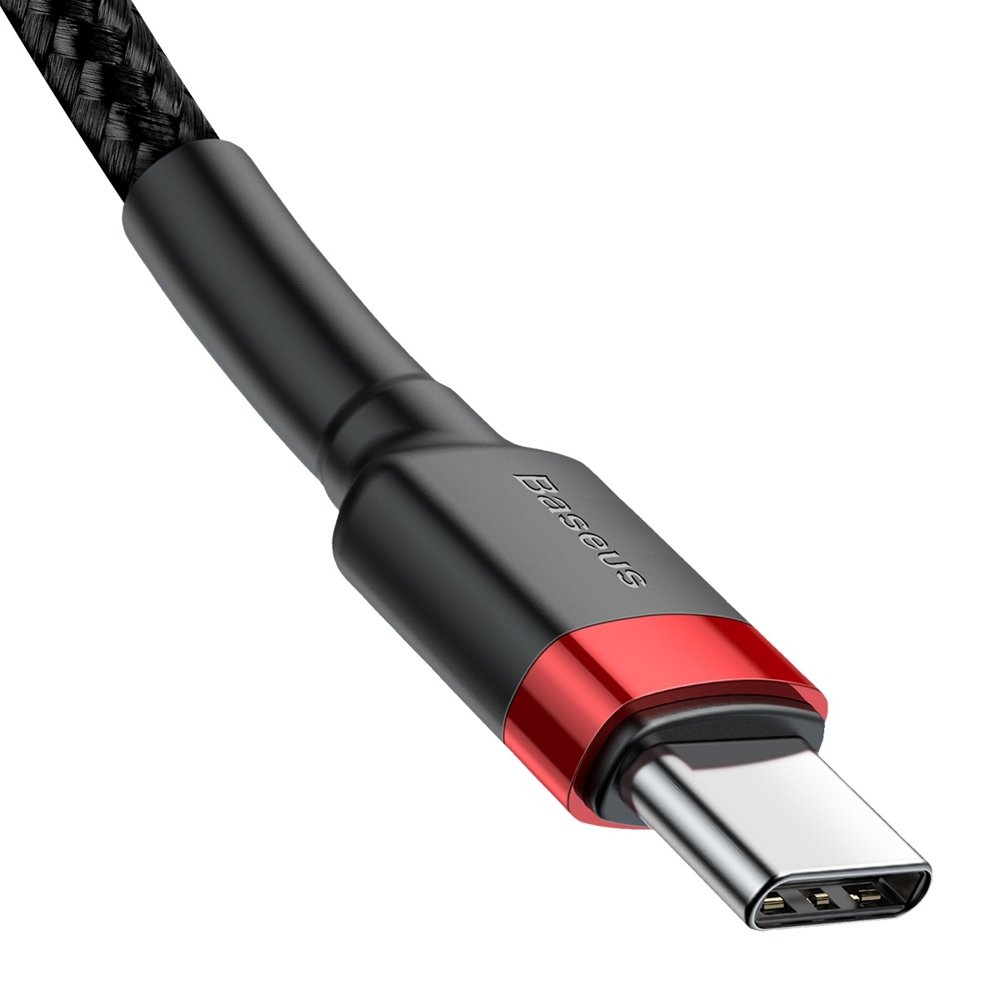 Baseus Cafule Cable  Nylon USB-C to USB-C PD2.0 60W 20V 3A QC3.0 1M - Black/Red