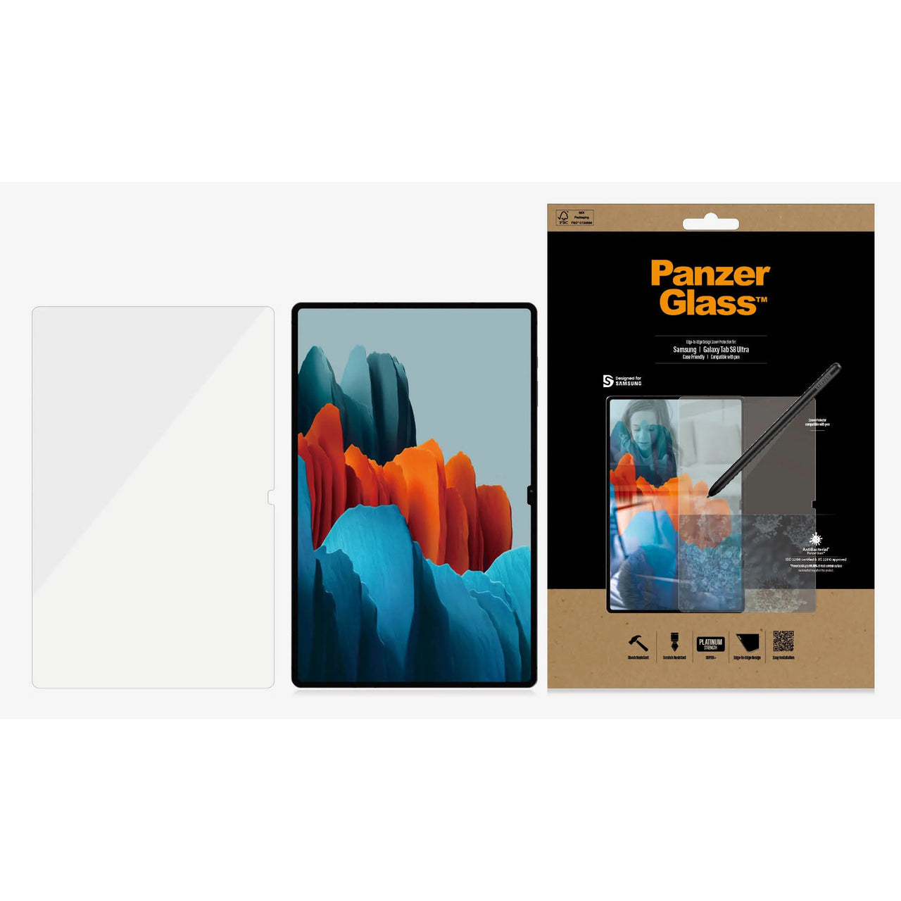 PanzerGlass Glass Screen Protector - Tab S9 Ultra / Tab S8 Ultra (14.6") -  Ultra-Wide Fit