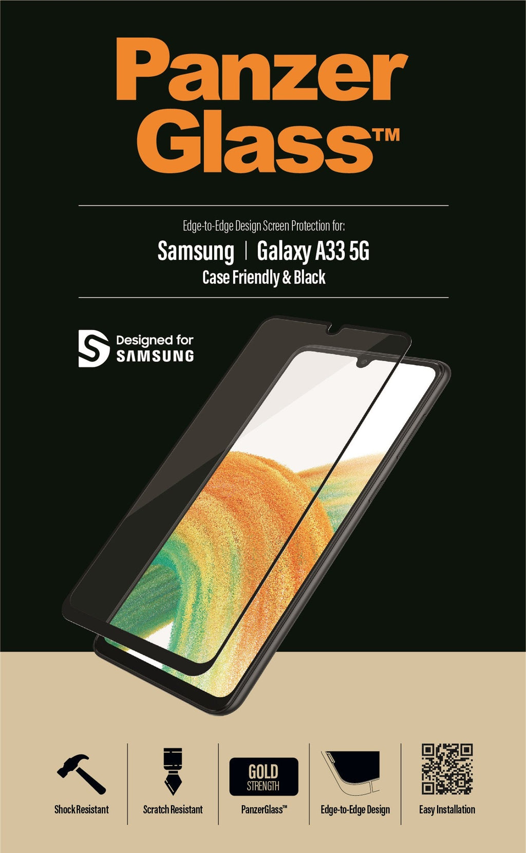 PanzerGlass Screen Protector for Samsung Galaxy A33 5G (6.4") - Black