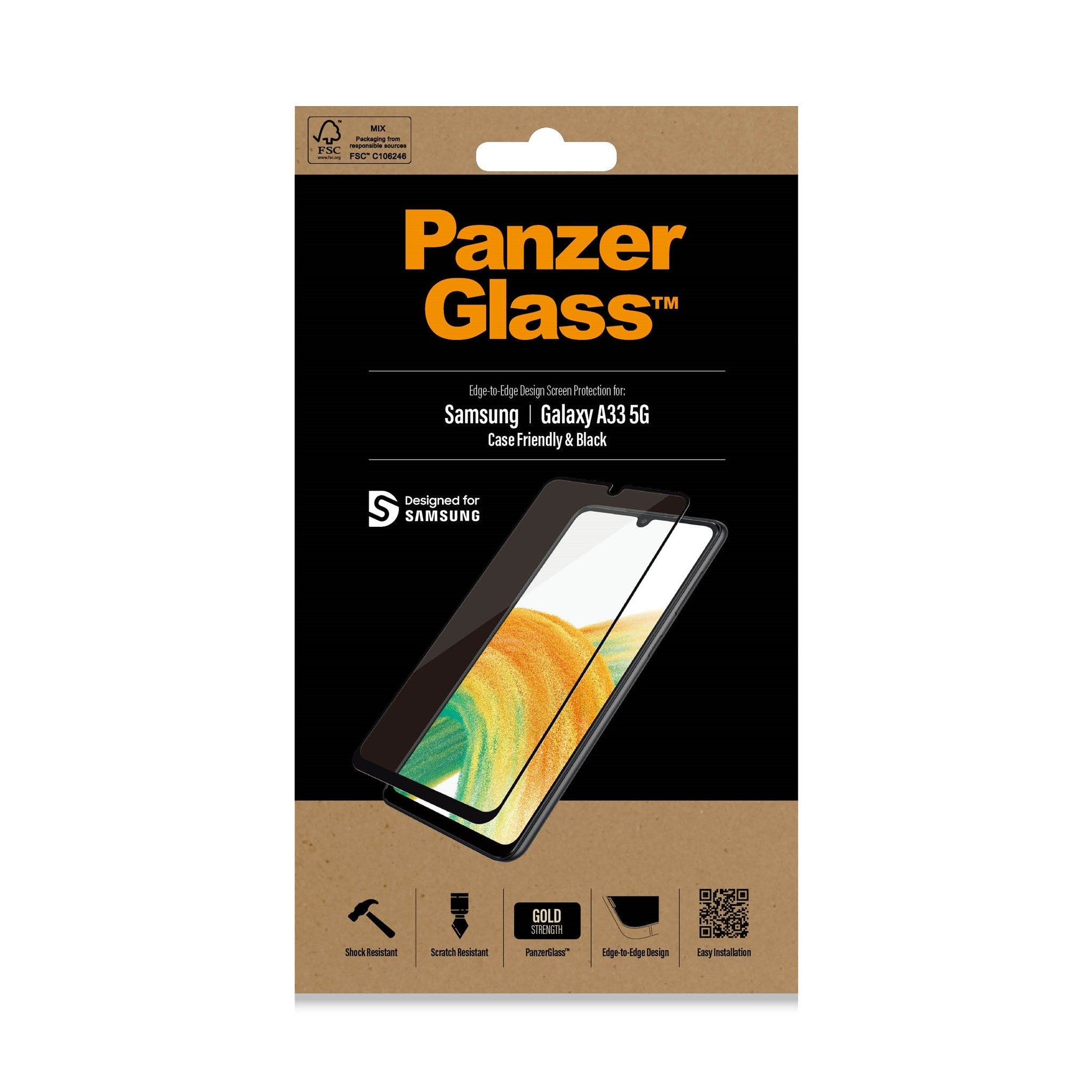 PanzerGlass Screen Protector for Samsung Galaxy A33 5G (6.4") - Black