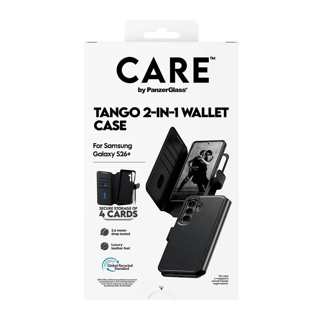 PanzerGlass Care Tango Wallet Case for Samsung Galaxy S26+ - Black