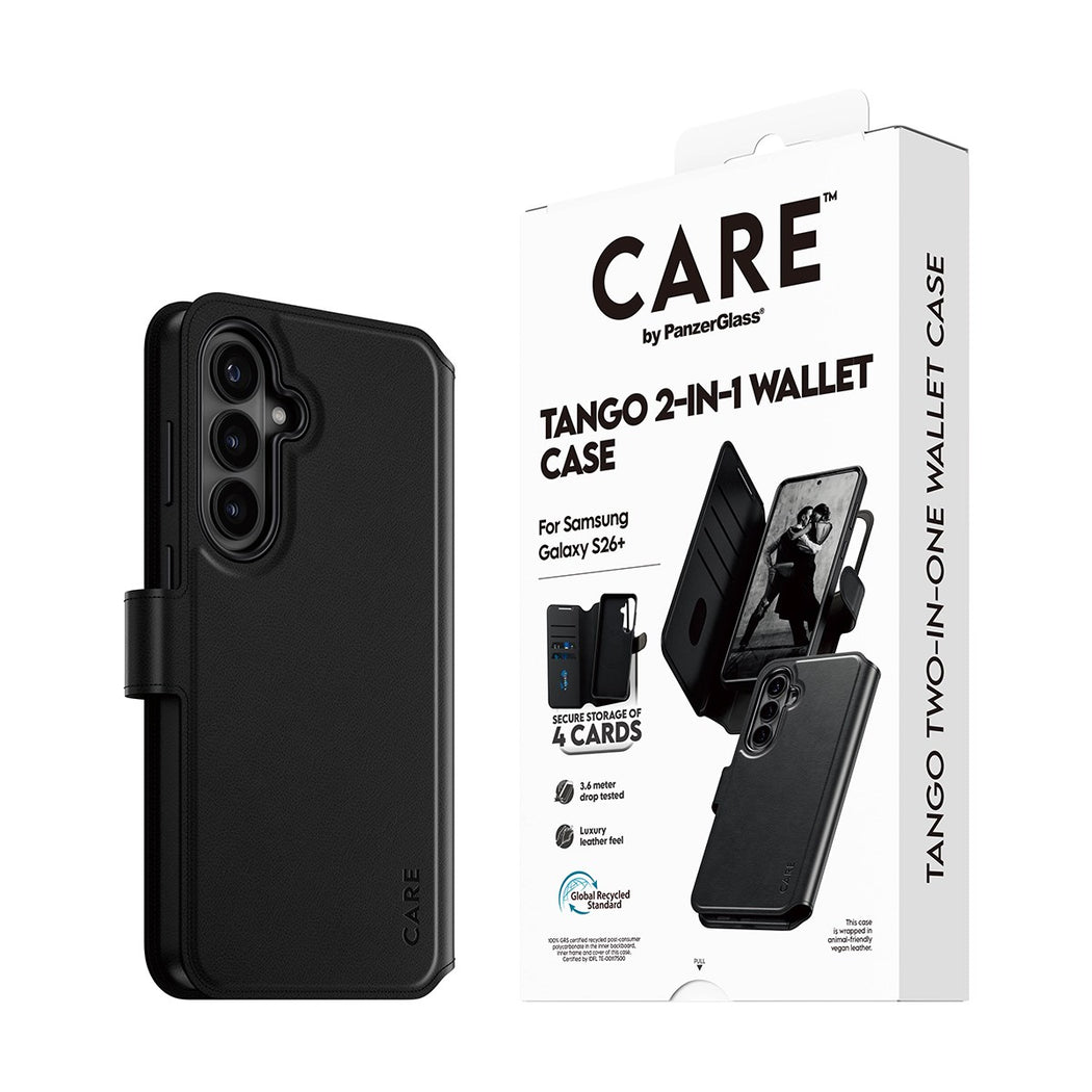 PanzerGlass Care Tango Wallet Case for Samsung Galaxy S26+ - Black