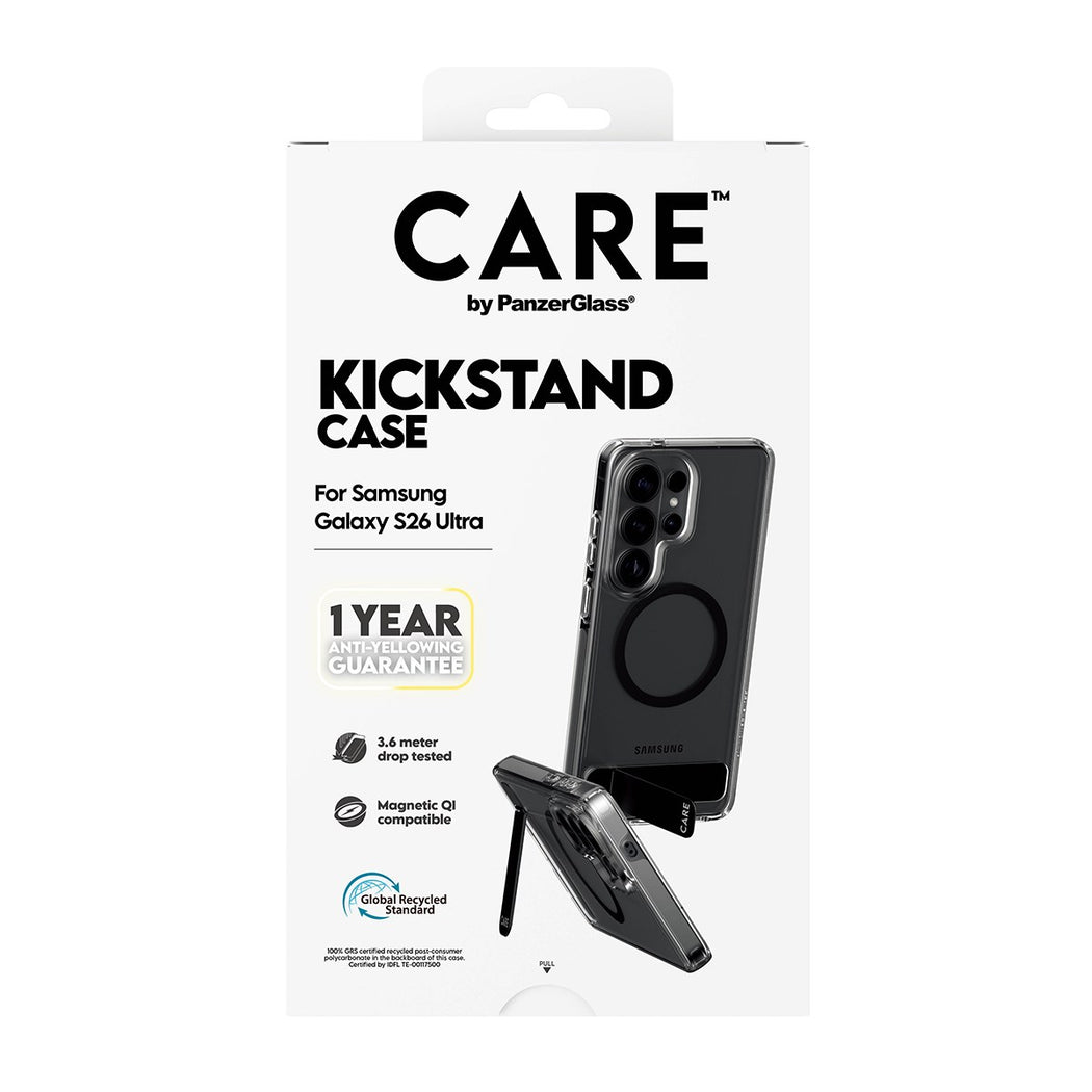 PanzerGlass Care Kickstand & Qi  for Samsung Galaxy S26 Ultra - Clear/Black