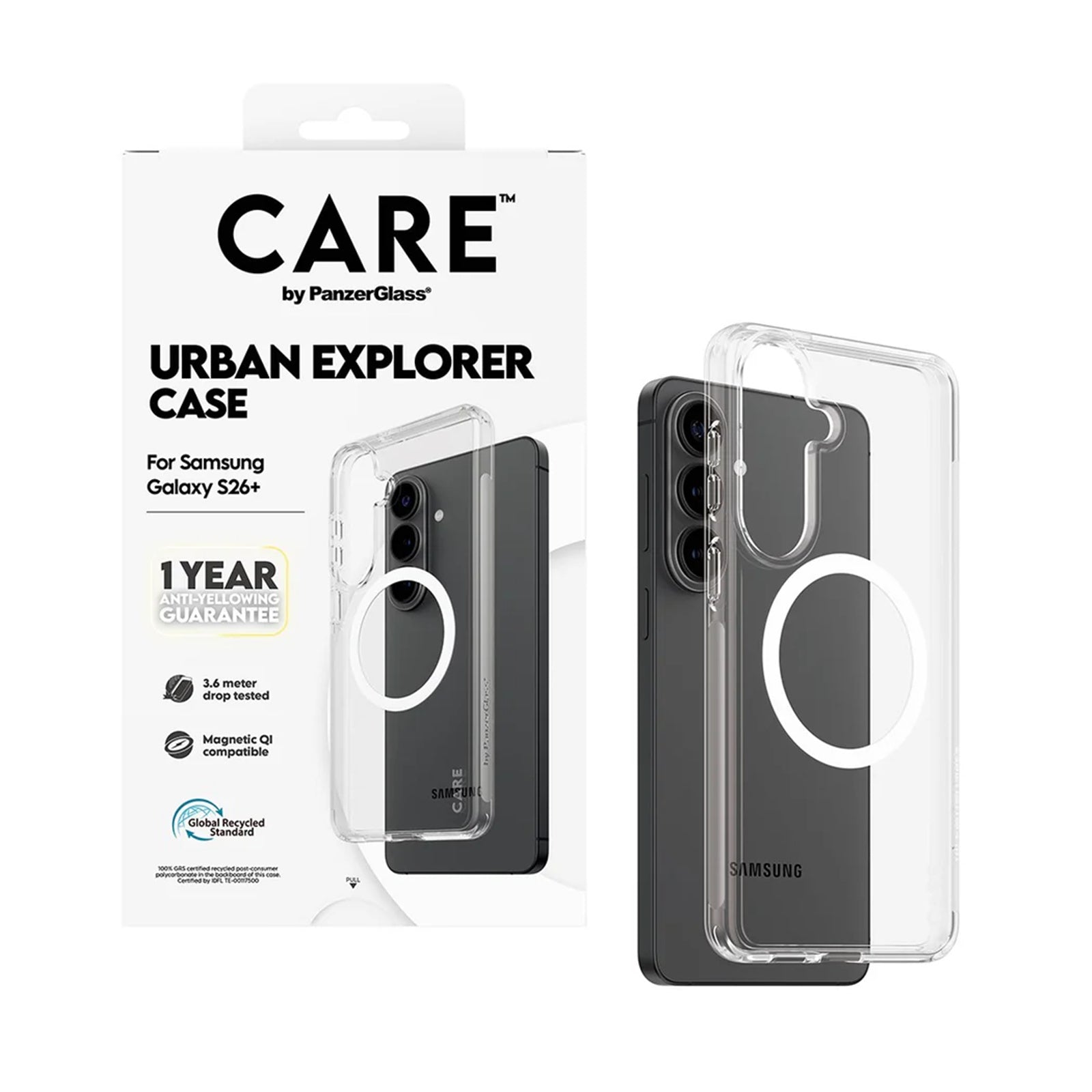 PanzerGlass Care UrbanExplorer Qi for Samsung Galaxy S26+ - Clear