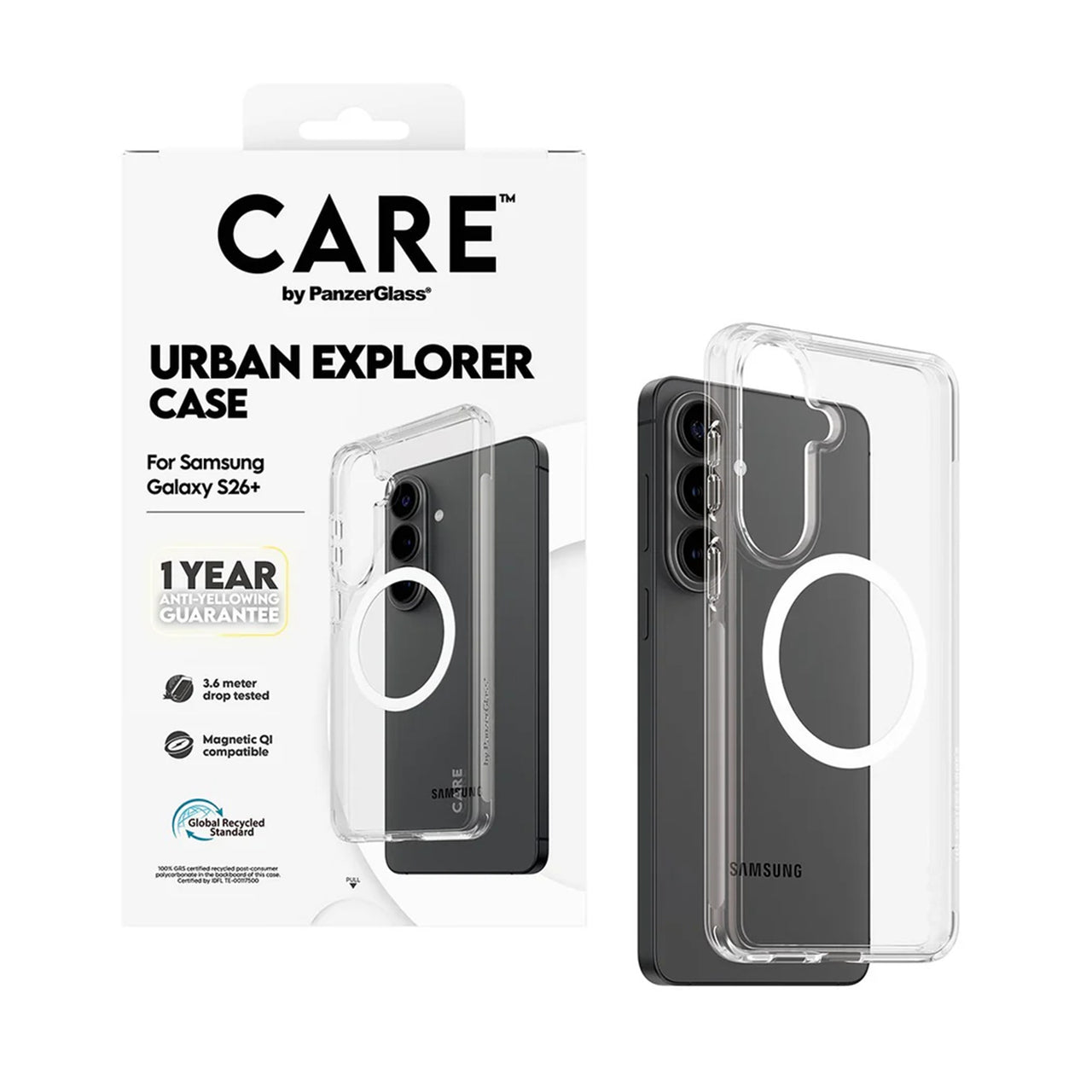 PanzerGlass Care UrbanExplorer Qi for Samsung Galaxy S26+ - Clear