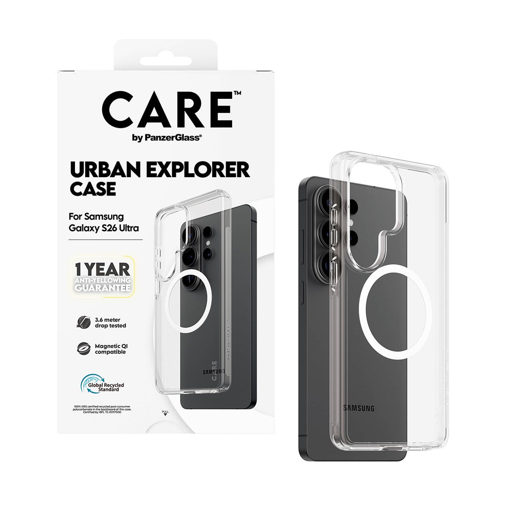 PanzerGlass Care Urban Explorer Qi for Samsung Galaxy S26 Ultra - Clear