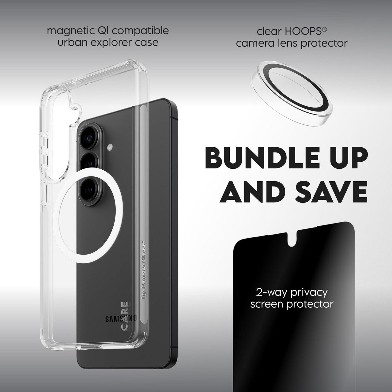 PanzerGlass Care 3-in-1 Privacy Bundle for Samsung Galaxy S26+ - Clear