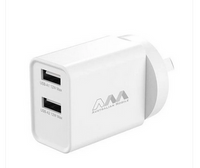 Thumbnail for Australian Mobile DUAL Port USB-A 12W Power Wall Adapter Charger - White