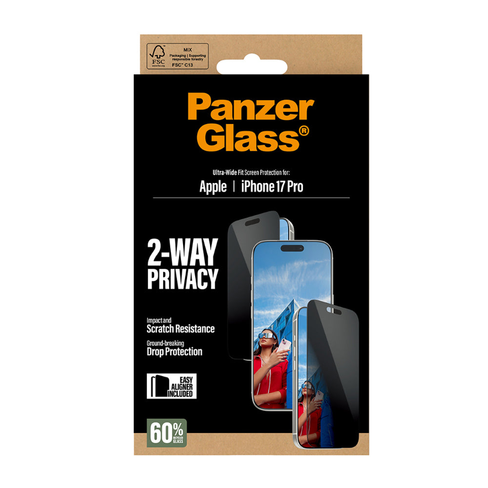 PanzerGlass Ulte Wide Fit Privacy Screen Protector for iPhone 17 Pro