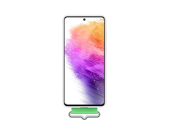 Samsung Silicone Cover with Strap for Galaxy A73 5G - White
