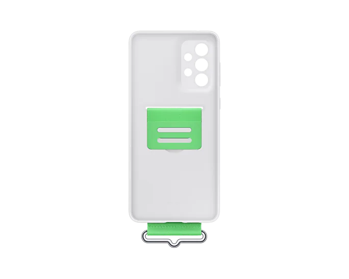 Samsung Silicone Cover with Strap for Galaxy A73 5G - White