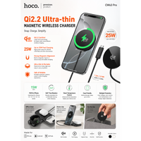 Thumbnail for Hoco CW63 Pro Qi2.2 25W Magnetic Wireless Fast Charger (MagSafe Compatible) - Black