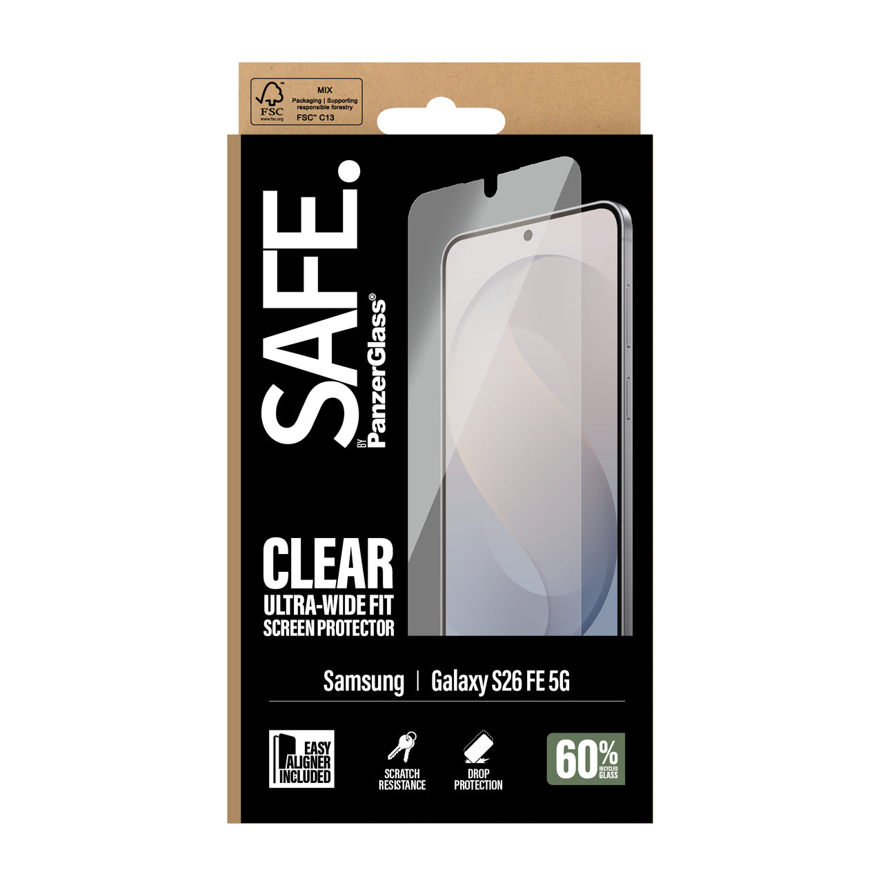PanzerGlass Ultra-Wide Fit Screen Protector for Samsung Galaxy S26 FE - Clear