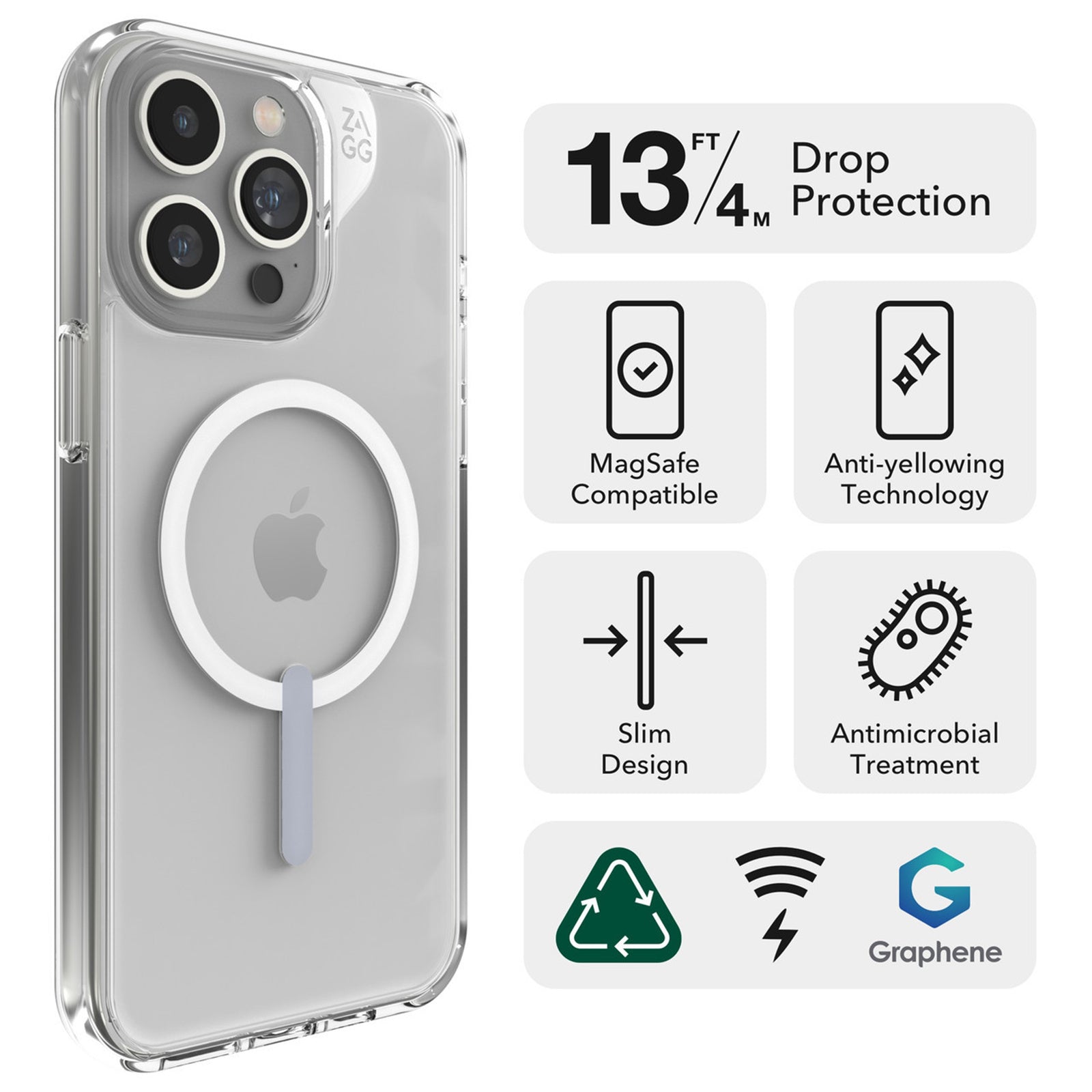 ZAGG  Crystal Palace Snap Case for iPhone 15 - Clear
