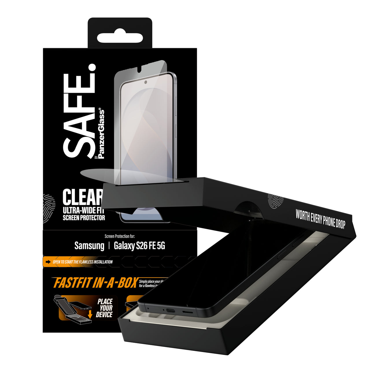 SAFE by PanzerGlass Ultra-Wide Fit Screen Protector for Samsung Galaxy S26 FE - Clear