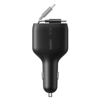 Belkin BoostCharge 30W Retractable Car Charger - Black