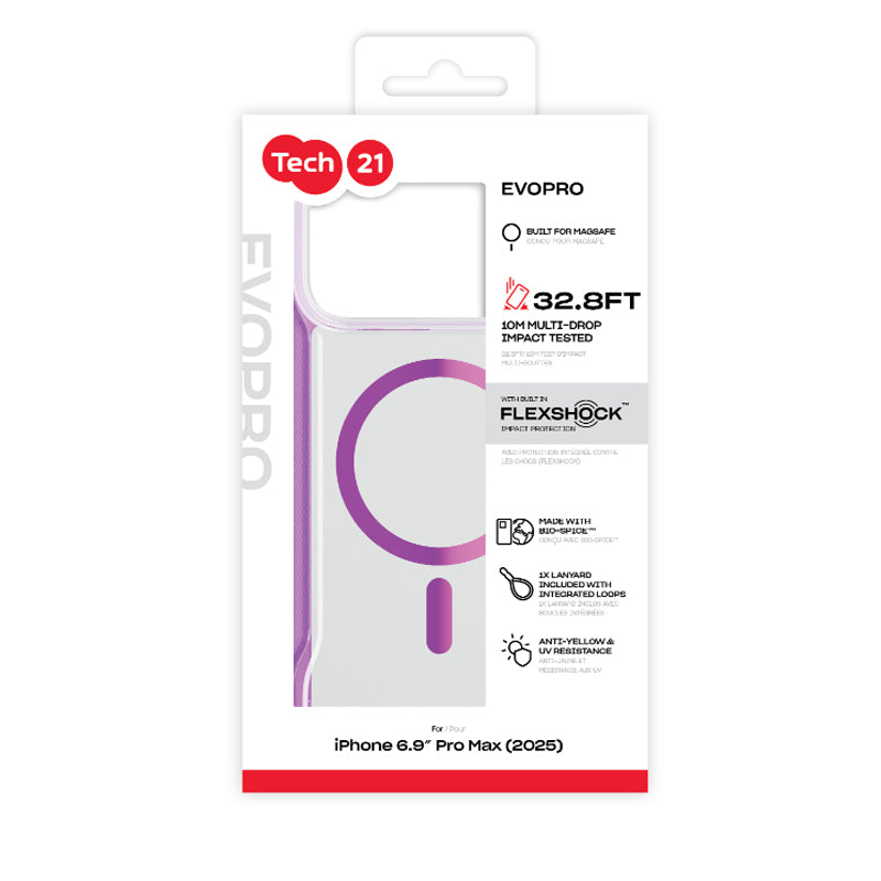 Tech21 EvoPro MagSafe Case for iPhone 17 Pro Max - Purple/Pink