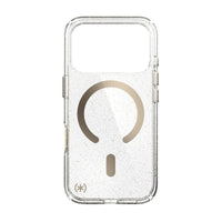 Speck Presidio Lux-Glitter MagSafe Case with Camera Control for iPhone 18 Pro - Clear/Gold Glitter