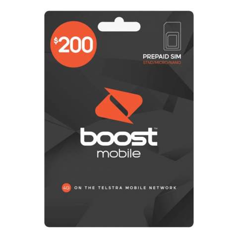 Boost Mobile $200 Prepaid SIM Card Starter Kit Pack - Long Term Plan - 12 Months Expiry