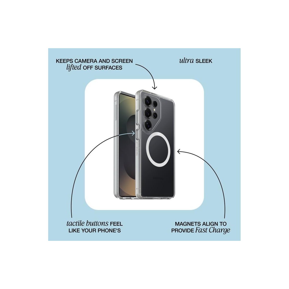 OtterBox Symmetry Case with Magnets Suits for Samsung Galaxy S26 - Black