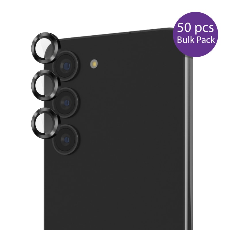 EFM Camera Lens Protector Bulk Pack 50 Units for Samsung Galaxy S25 - Carbon